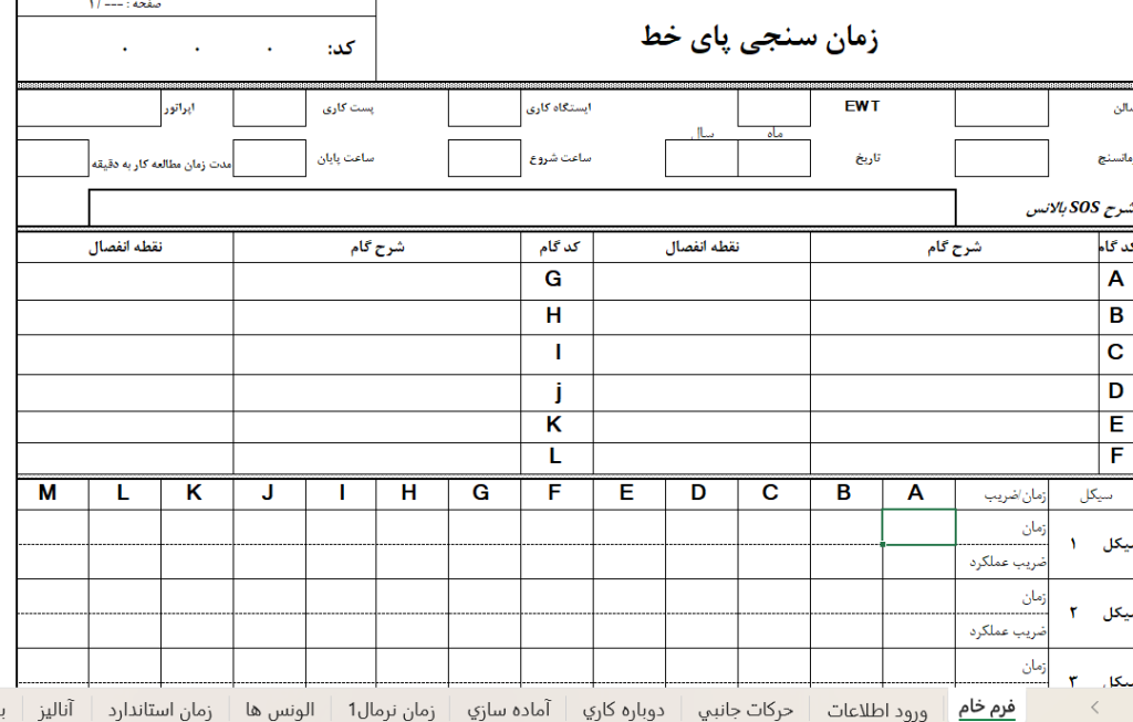 فایل اکسل زمانسنجی تولید - Image 2